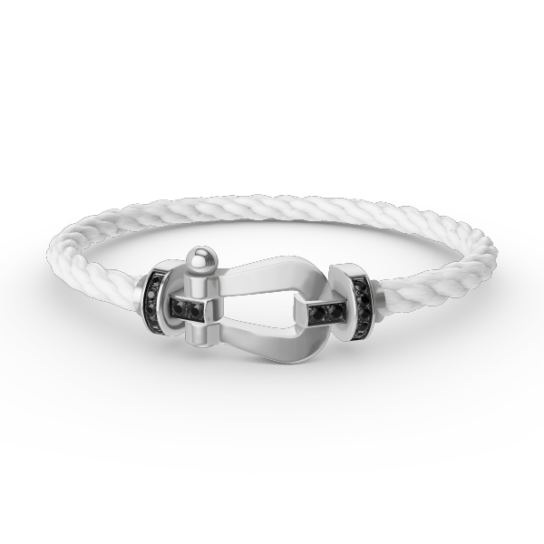 [Elite]FORCE LARGE HORSESHOE BLACK DIAMOND BRACELET SILVER