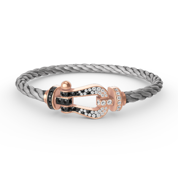[Elite]FORCE LARGE HORSESHOE BLACK WHITE DIAMOND BRACELET ROSE GOLD