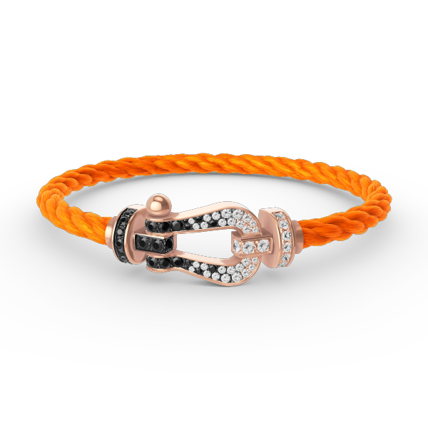 [Elite]FORCE LARGE HORSESHOE BLACK WHITE DIAMOND BRACELET ROSE GOLD