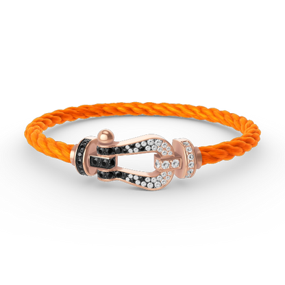 [Elite]FORCE LARGE HORSESHOE BLACK WHITE DIAMOND BRACELET ROSE GOLD