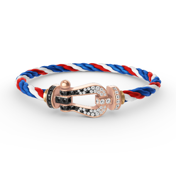[Elite]FORCE LARGE HORSESHOE BLACK WHITE DIAMOND BRACELET ROSE GOLD