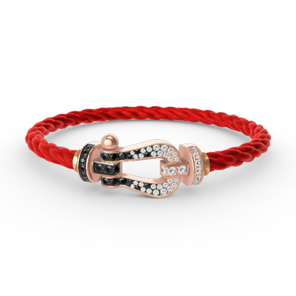 [Elite]FORCE LARGE HORSESHOE BLACK WHITE DIAMOND BRACELET ROSE GOLD