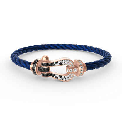[Elite]FORCE LARGE HORSESHOE BLACK WHITE DIAMOND BRACELET ROSE GOLD