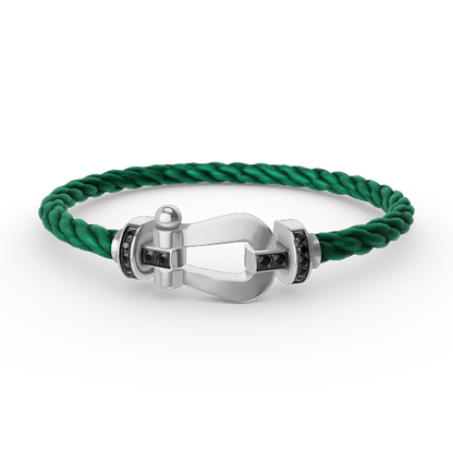 [Elite]FORCE LARGE HORSESHOE BLACK DIAMOND BRACELET SILVER