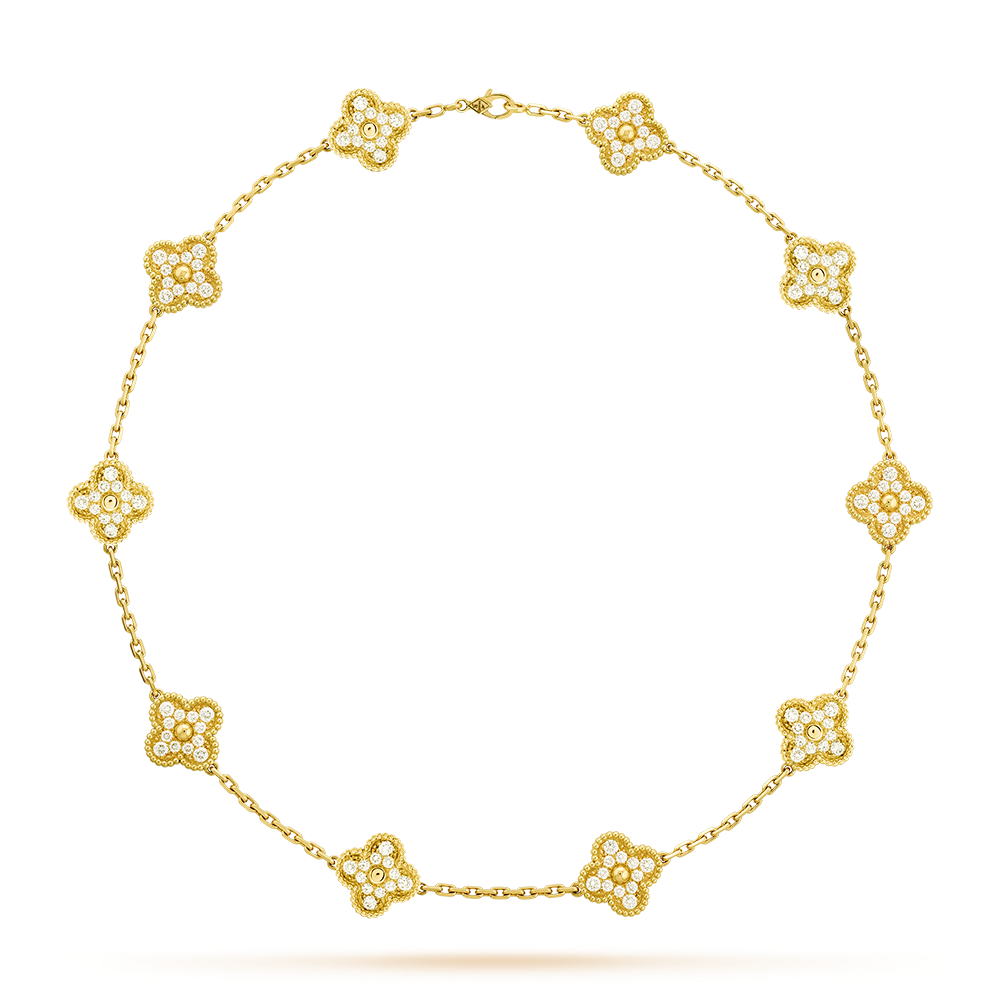 [Elite]CLOVER 10 MOTIFS DIAMOND NECKLACE