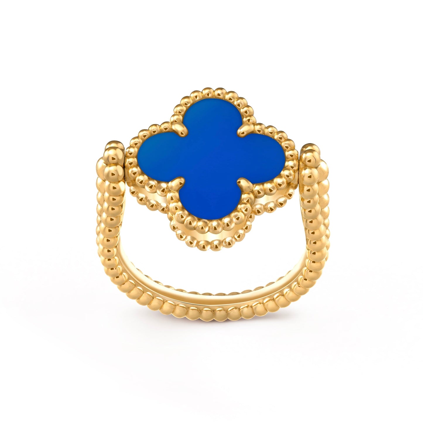[Elite]CLOVER RIVERSIBLE BLUE AGATE RING