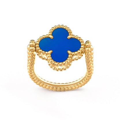 [Elite]CLOVER RIVERSIBLE BLUE AGATE RING