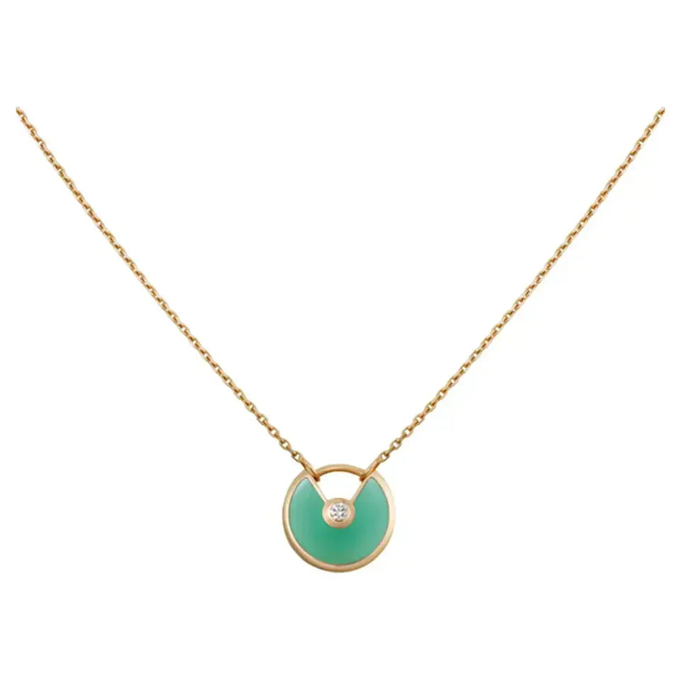 [Elite]AMULETTE GOLD MALACHITE NECKLACE