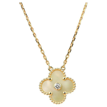 [Elite]CLOVER 15MM DIAMOND GOLD MOTHER OF PEARL NECKLACE