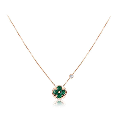 [Elite]SUN PEDANT PINK GOLD 1 DIAMOND NECKLACE