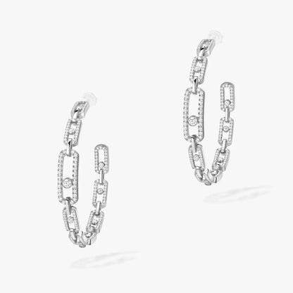 [Elite]Move Link Diamond Hoop Earrings