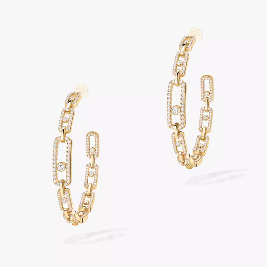 [Elite]Move Link Diamond Hoop Earrings