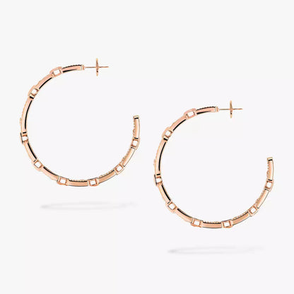 [[Elite]Move Link Diamond Hoop Earrings