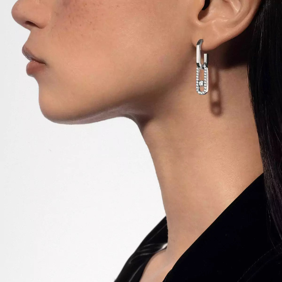 [Elite]Move Link Diamond Earrings