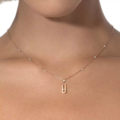 [Elite] Move Uno Gold Diamond Long Necklace