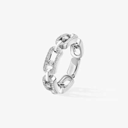 [Elite]Move Link Pave_-Set Diamond Ring in Gold
