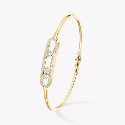 [Elite]Move Pavé Diamond Bangle Bracelet M