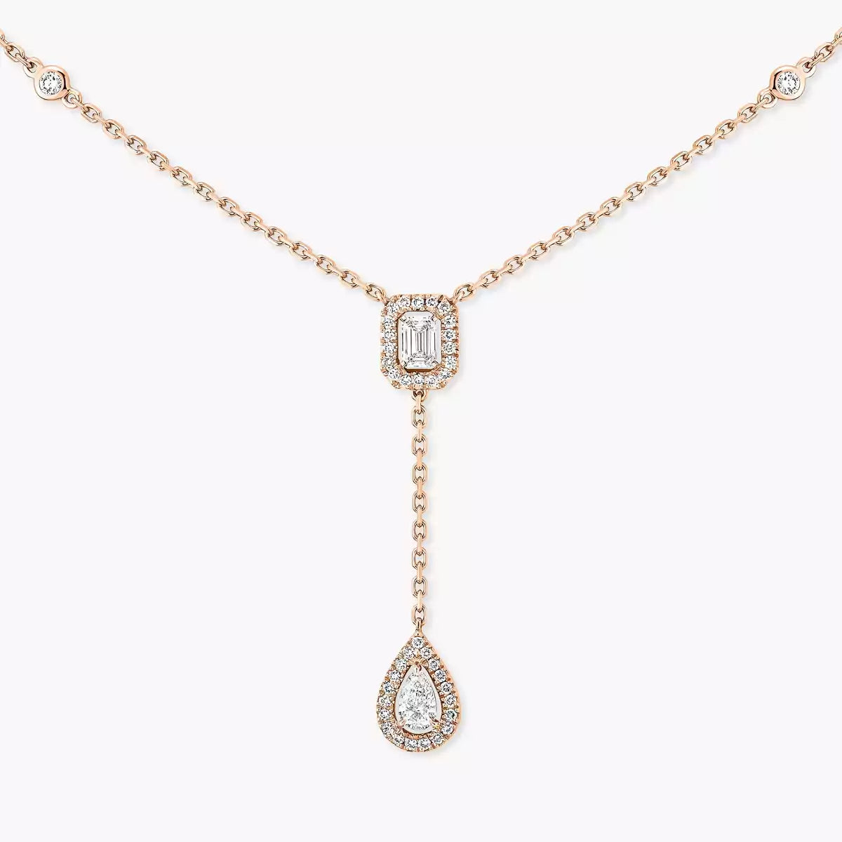 [Elite]Gold Diamond Tie Necklace