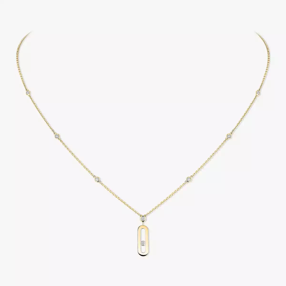 [Elite] Move Uno Gold Diamond Long Necklace