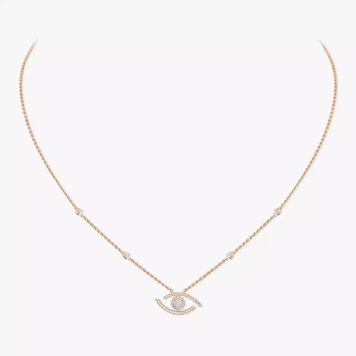 [Elite]Pave_ Diamond Necklace Lucky Eye