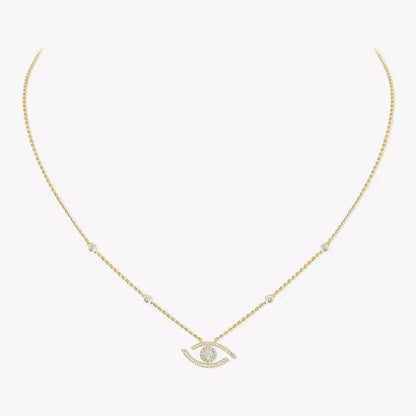 [Elite]Pave_ Diamond Necklace Lucky Eye