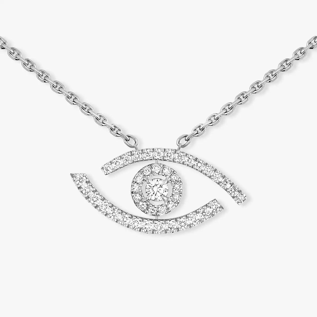 [Elite]Pave_ Diamond Necklace Lucky Eye