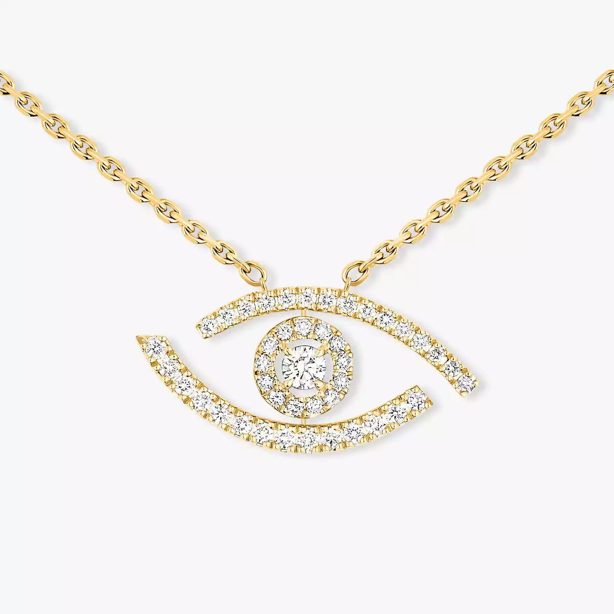 [Elite]Pave_ Diamond Necklace Lucky Eye