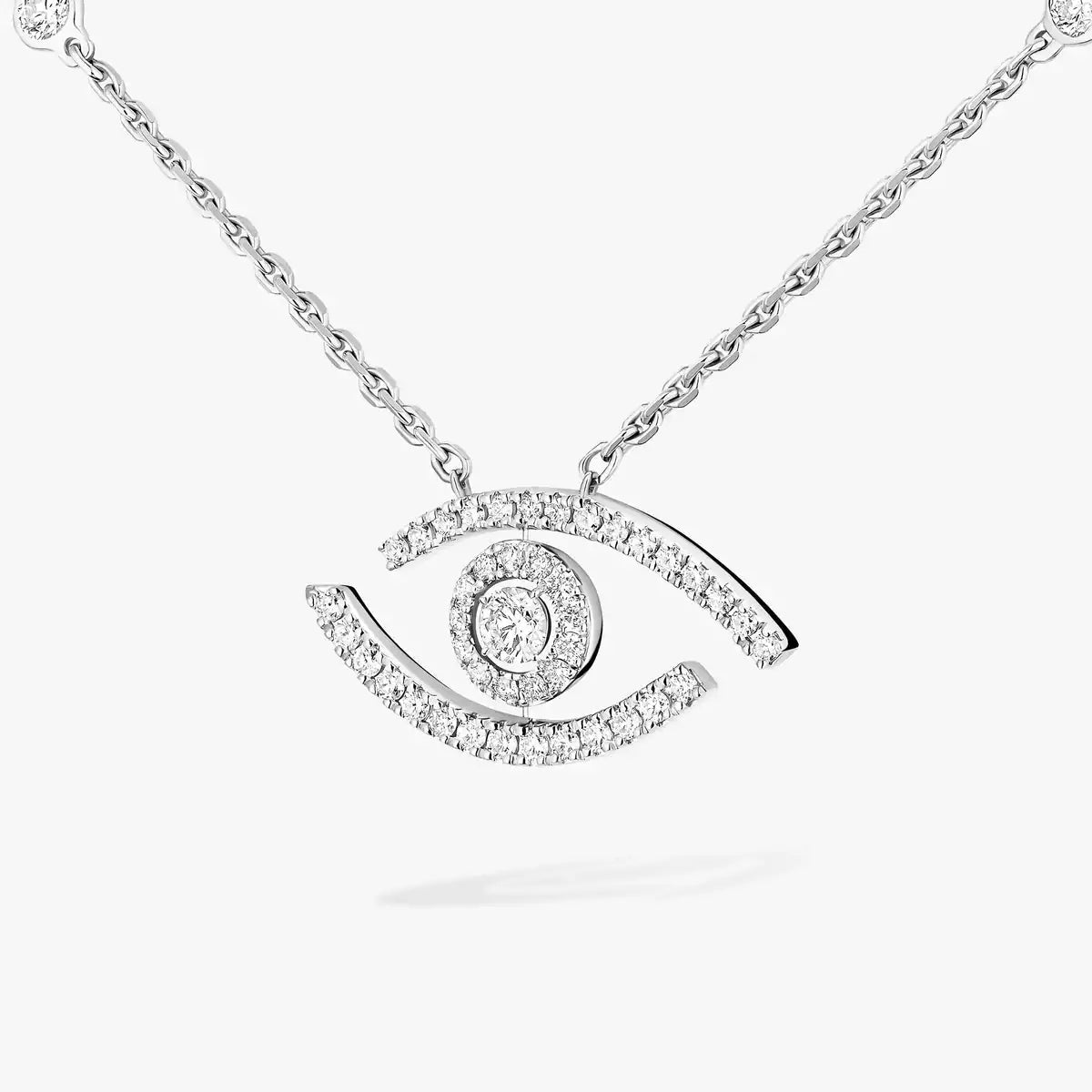 [Elite]Pave_ Diamond Necklace Lucky Eye