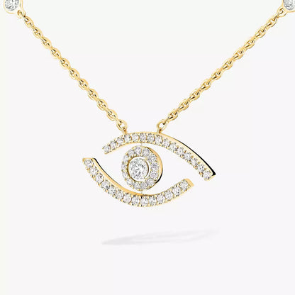 [Elite]Pave_ Diamond Necklace Lucky Eye