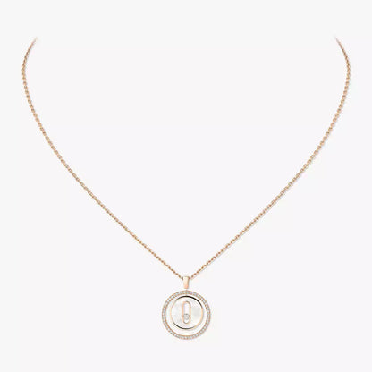 [Elite]Lucky Move Diamond Necklace in Rose Gold and White Mother-of-Pearl