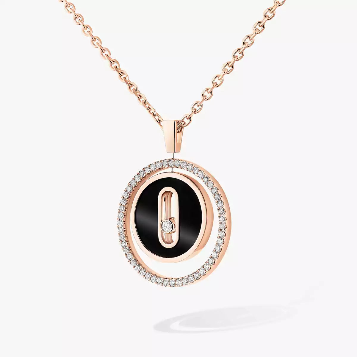 [Elite]Lucky Move Diamond Necklace in Rose Gold and White Mother-of-Pearl