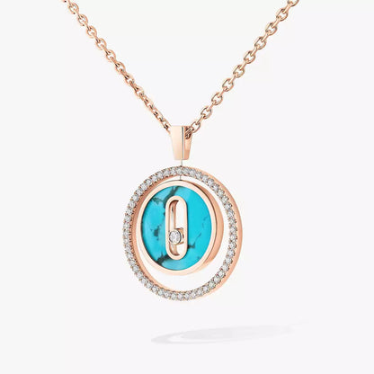 [Elite]Lucky Move Diamond Necklace in Rose Gold and White Mother-of-Pearl