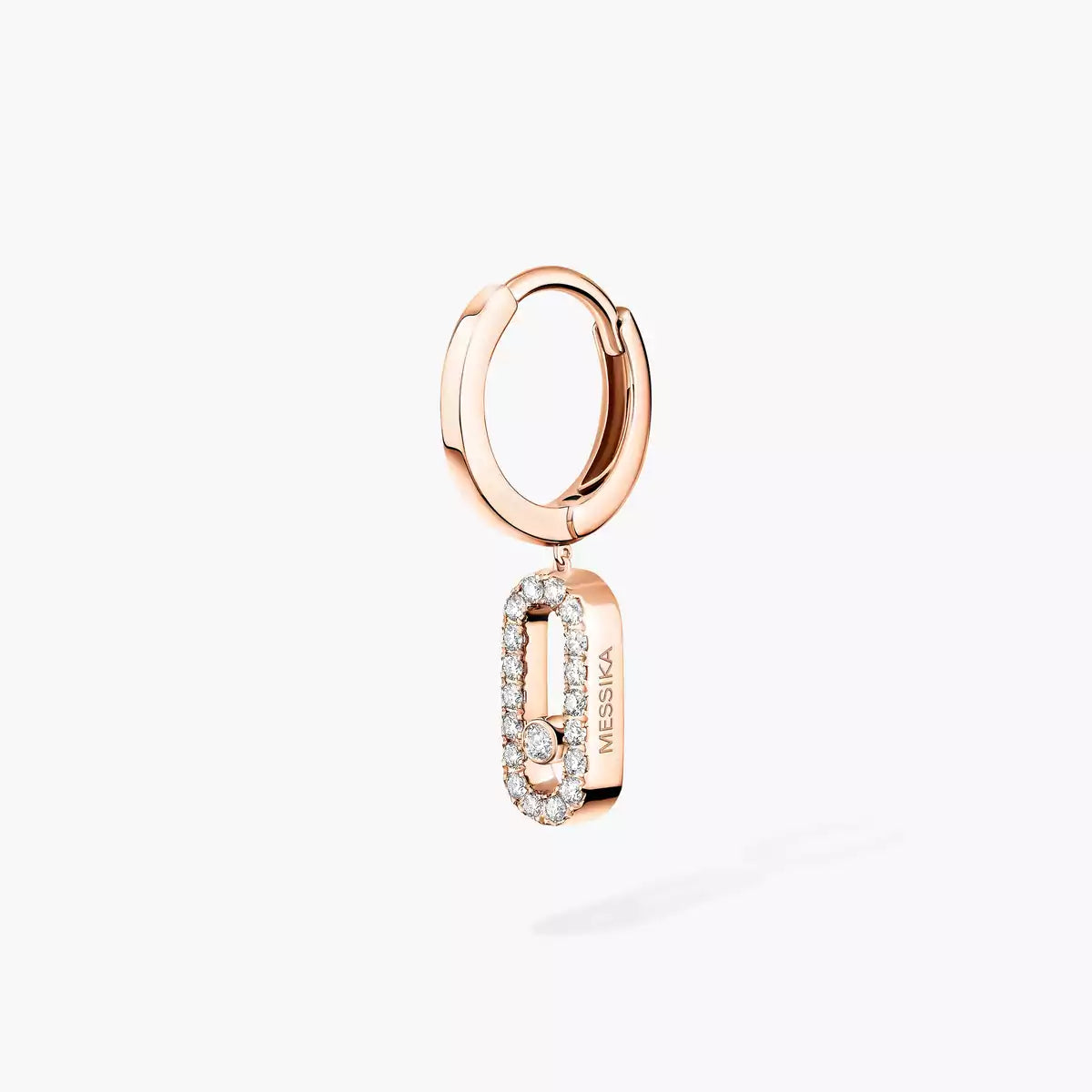[Elite]Move Uno Single Diamond Hoop Earring