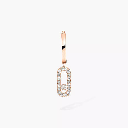 [Elite]Move Uno Single Diamond Hoop Earring