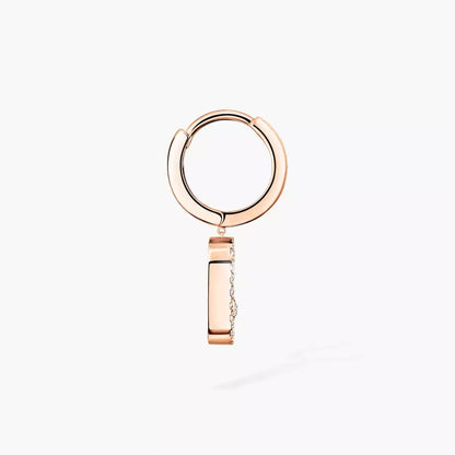 [Elite]Move Uno Single Diamond Hoop Earring
