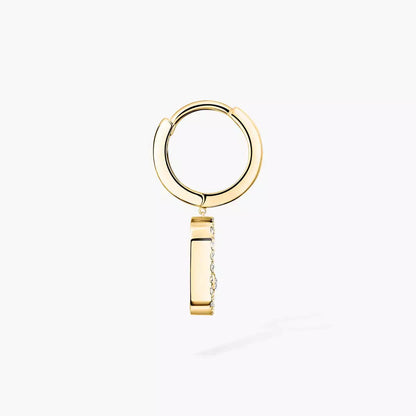 [Elite]Move Uno Single Diamond Hoop Earring