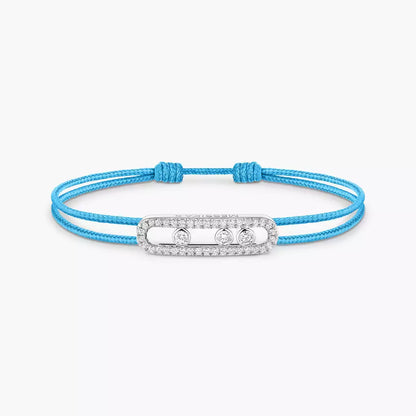 [Elite]Messika Care(s) pink cord pavé bracelet