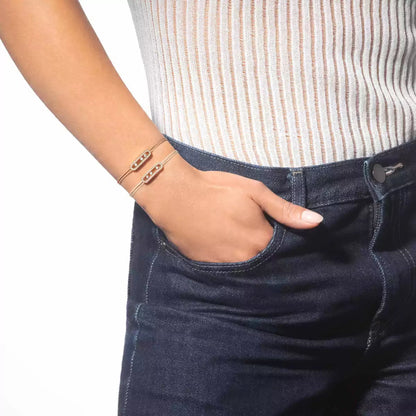 [Elite]Messika Care(s) pink cord pavé bracelet