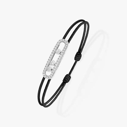 [Elite]Messika Care(s) pink cord pavé bracelet