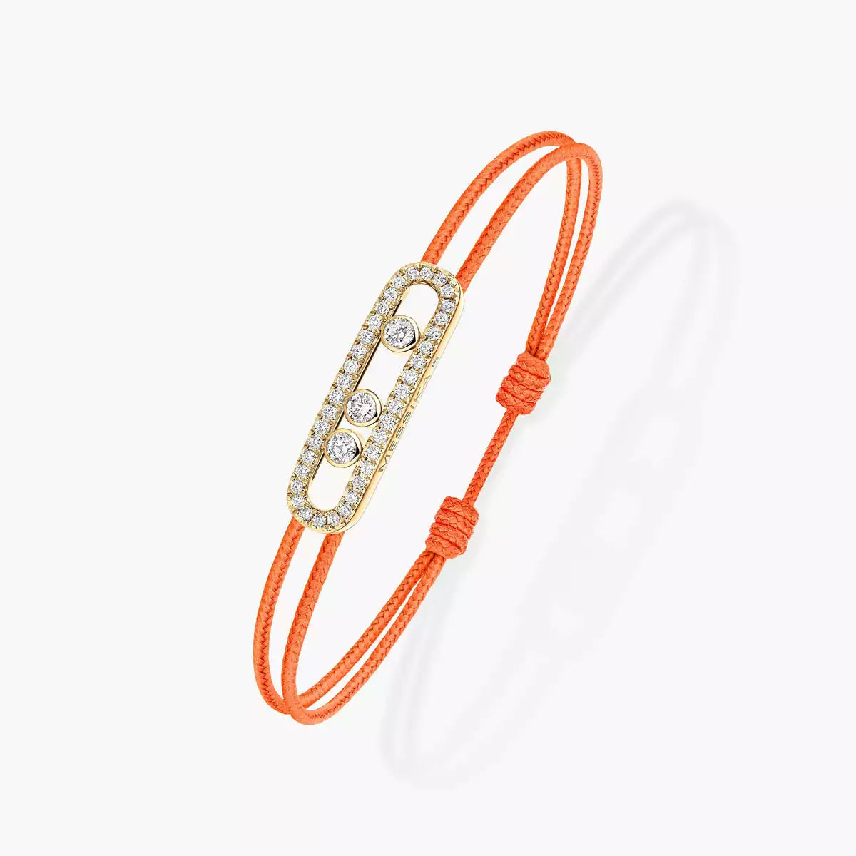 [Elite]Messika Care(s) pink cord pavé bracelet