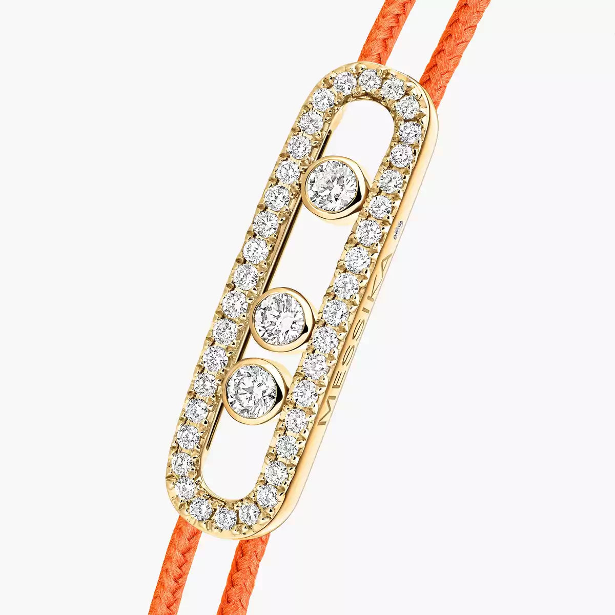 [Elite]Messika Care(s) pink cord pavé bracelet