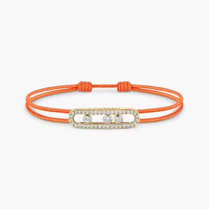 [Elite]Messika Care(s) pink cord pavé bracelet