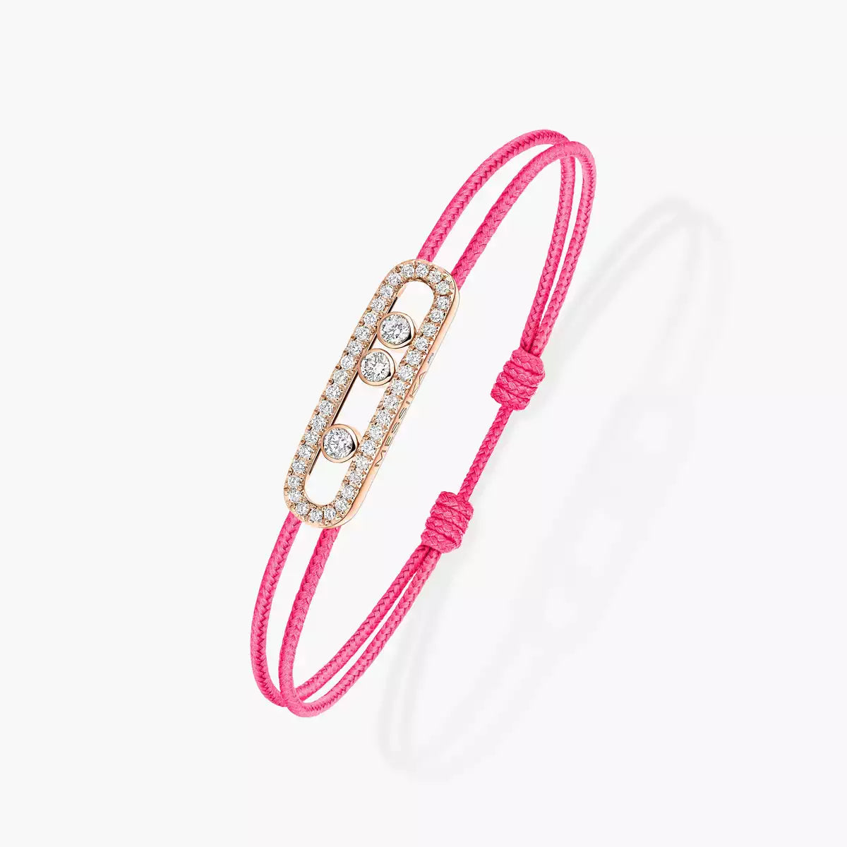 [Elite]Messika Care(s) pink cord pavé bracelet
