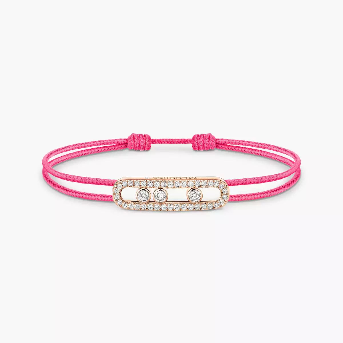 [Elite]Messika Care(s) pink cord pavé bracelet