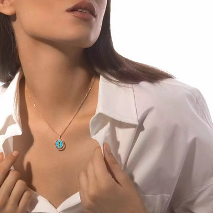[Elite]Lucky Move Diamond Necklace in Rose Gold and White Mother-of-Pearl