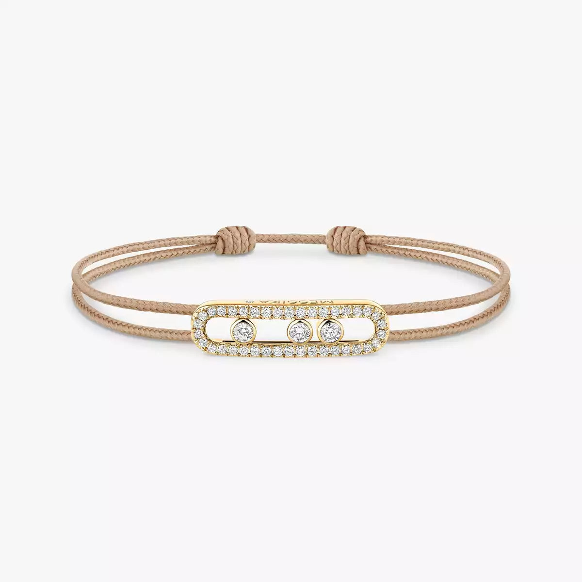 [Elite]Messika Care(s) pink cord pavé bracelet