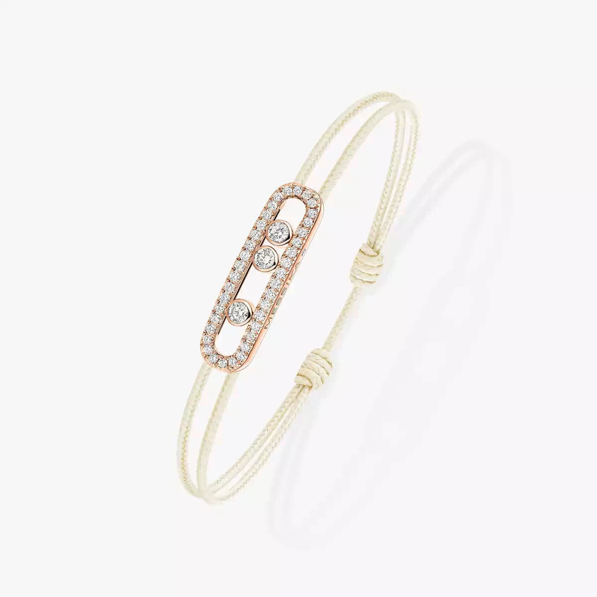 [Elite]Messika Care(s) pink cord pavé bracelet