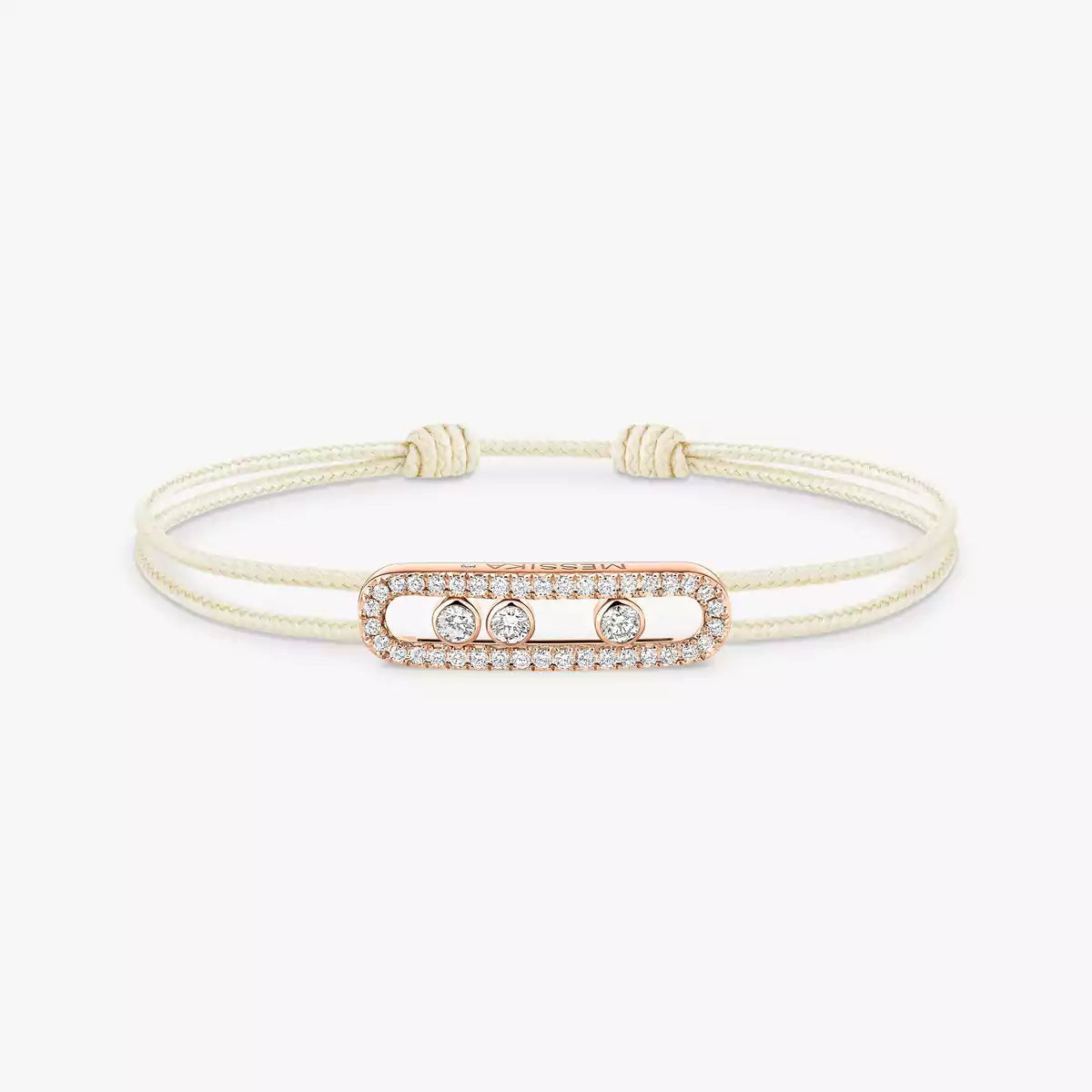 [Elite]Messika Care(s) pink cord pavé bracelet