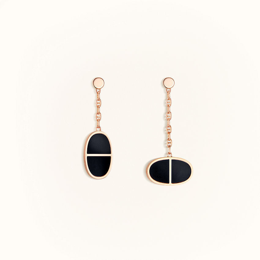 [Elite]CHAINE VERSO BLACK CERAMIC EARRINGS