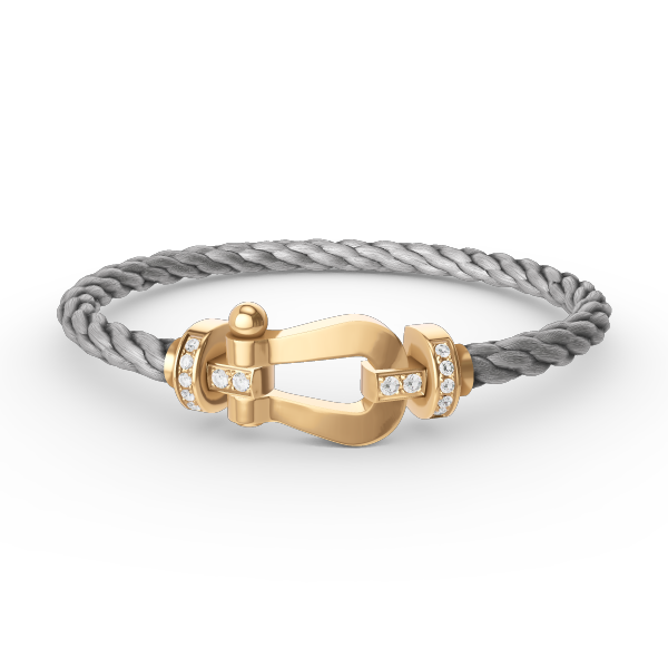 [Elite]FORCE LARGE HORSESHOE HALF DIAMOND BRACELET GOLD